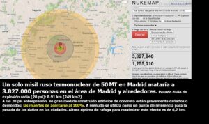 Lee más sobre el artículo Misil ruso termonuclear de 50 MT  explotando en Madrid mataría 3.800.000. Gracias PPSOE por romper la neutralidad. Y además Radio ESE emisión nº 112. 2ª parte.