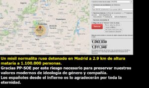 Lee más sobre el artículo Un misil «normalito» ruso mataría 1.100.000 personas solo en Madrid. Y además Radio ESE emisión nº 112. 1ª parte.