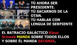Lee más sobre el artículo EL BATRACIO GALÁCTICO KLAUS SCHWAB  MANDA SOBRE TODOS ELLOS, Y SOBRE ÉL SATANÁS. Y además Radio ESE emisión nº 116. 2ª parte.