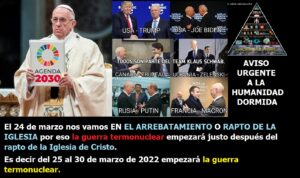 Lee más sobre el artículo MENSAJE URGENTE. ARREBATAMIENTO 24-03-22 Y JUSTO DESPUÉS GUERRA TERMONUCLEAR. Y además Radio ESE emisión nº 117. 1ª parte.