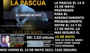 Lee más sobre el artículo DIOS AVISA AL MUNDO DEL ARREBATAMIENTO A TRAVÉS DE UN NIÑO DE 5 AÑOS. Y además Radio ESE emisión nº 121. 1ª parte.