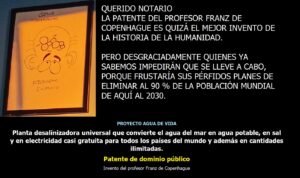 Lee más sobre el artículo PROYECTO AGUA DE VIDA. AGUA Y ELECTRICIDAD GRATIS PARA TODOS. Y además modelo para presentar en vuestro ayuntamiento o radio y la patente PROYECTO AGUA DE VIDA y Radio ESE emisión nº 138. 3ª parte.