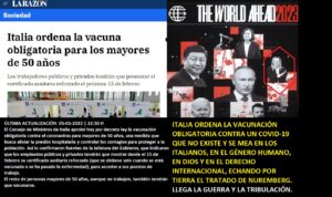 Lee más sobre el artículo ITALIA APRUEBA LA VACUNACIÓN OBLIGATORIA Y SE MEA EN DIOS, EN LA LEY Y EN LA HUMANIDAD. Y además la Agencia Española de Meteorogía admite que nos rocían para que no llueva y lo que no cuentan os lo podéis imaginar.