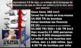 4.900 kilos de bombas por cada niño palestino asesinado en Gaza o 150 TN por km cuadrado. Y además NOTICIAS DEL FIN DE LOS TIEMPOS 02-01-2024
